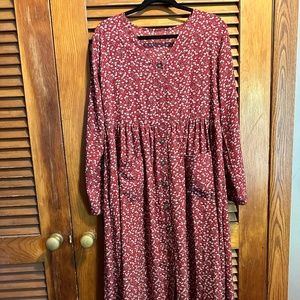 Milumia wrap floral print V neck maxi dress with pockets